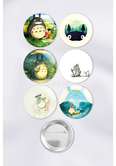 My Neighbor Totoro Tonari No Totoro Çanta Süsü Rozet İğneli Buton Rozet Seti 6 Adet Çok Renkli