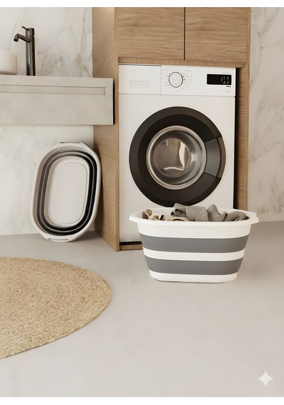 Katlanabilir Çamaşır Leğeni 25 Lt Akordiyon Katlanır Sepet Yer Kaplamaz Pratik Banyo Düzenleyici Pla Diğer