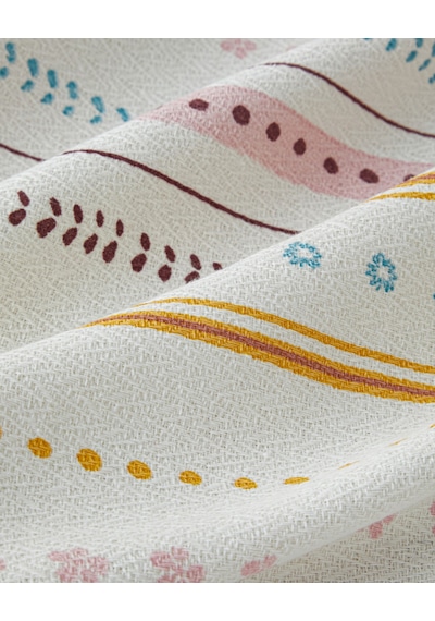 Sweet Stripes Baskılı Pamuklu Çift Kişilik Pike 200x220 Cm Pembe