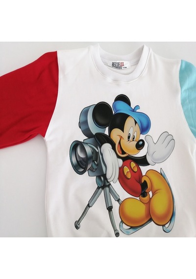 Berselüx Miki Baskılı Kız-Erkek Çocuk Uzunkollu Sweatshirt/Sweat. Beyaz