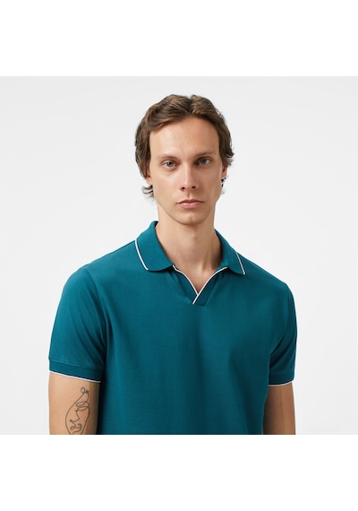 Nautica Erkek Yeşil Classic Fit Polo Yaka T-shirt Düz K55346t Yeşil