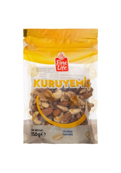 Fine Life Karışık Kuruyemiş 150 G Çiğ Atıştırmalık 8'li Avantaj Paketi - 8 Adet Tarı 50 G