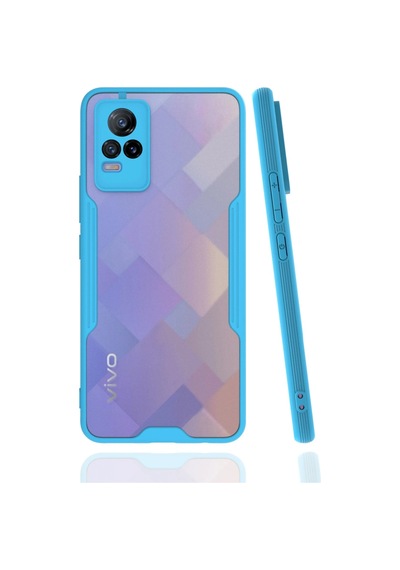 Uryport Vivo V21e Kılıf Platin Silikon - Mavi