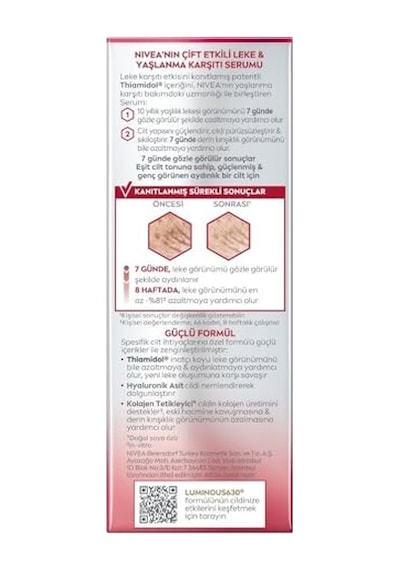 Nıvea Luminous630 Leke & Yaşlanma Karşıtı Serum 30 Ml,hyaluronik Asit Ve Kolajen Tetikleyici