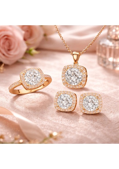 Gümüş Rose Kare Montür Kadın Set Çok Renkli