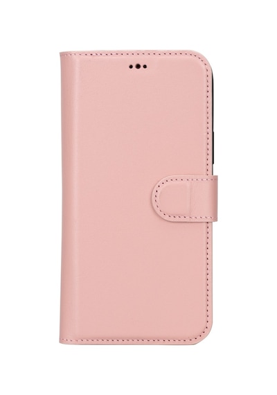 Plm Apple İphone 15 Plus Uyumlu Deri Cüzdanlı Kılıf Mwwn Nu2 Pembe Acı Kahverengi