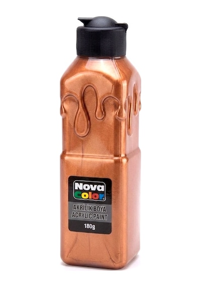 Nova Color Metalik Akrilik Boya 180gr Bakır - 3 Adet Çok Renkli