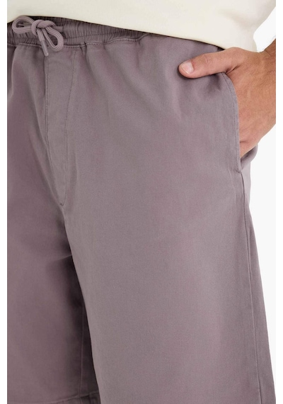 Defacto Baggy Fit Beli Bağcıklı Bermuda Şort E1047ax25smgr304 Gri