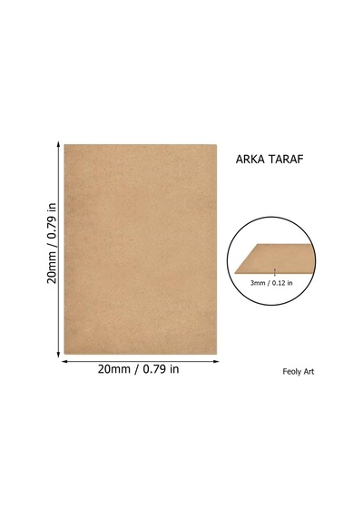 3 Mm 20x20 Mdf Plaka 10 Adet - Hobi, Maket, Ahşap El Sanatları İçin Uygun 10 Lu Paket 20 X 20