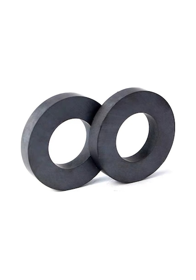 2 Adet Ferrit Mıknatıs, 80mm X D40mm X 15mm Güçlü Ferrit Kömür Seramik Halka Mıknatıs