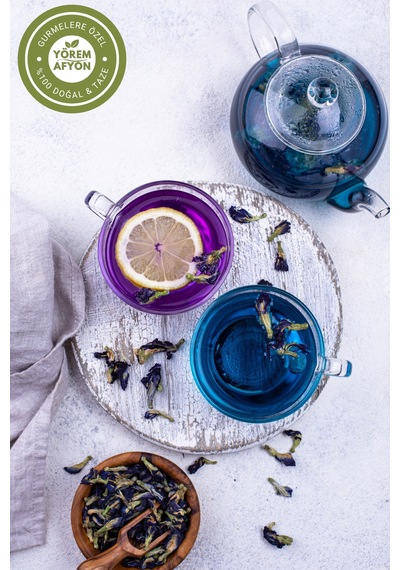 Yörem Afyon Renk Değiştiren Doğal Mavi Kelebek Sarmaşığı Çayı Butterfly Pea Flower Clitoria Ternatea 35gr.