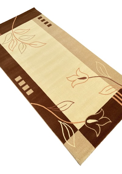 Saray Halı Klasik 1938 Krem 100x200 Kahve Yolluk 2 Metre Açık Kahverengi - Krem