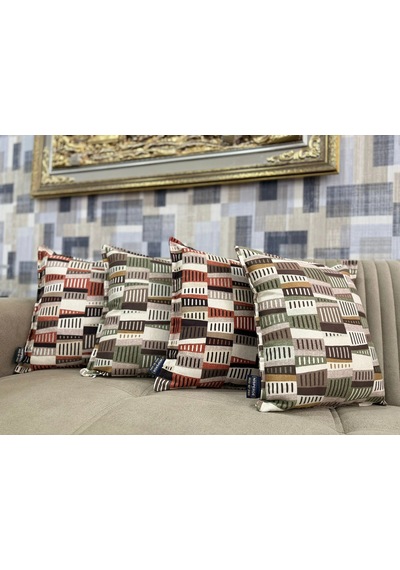 Nivemeshome Ritim 02 Kiremit 45x45 Kırlent Kılıfı Kiremit
