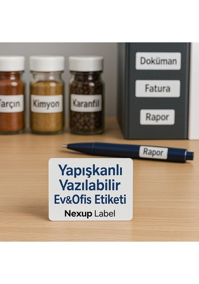 100x150 Mm Beyaz Yapışkanlı Kalemle Yazılabilir Etiket, Sticker, Ev Ve Ofis Organizasyonu, Düzenleyicisi - 250 Adet
