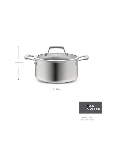 Karaca  Plasma Steel 3Ply İndüksiyon Tabanlı Çelik 20 Cm
