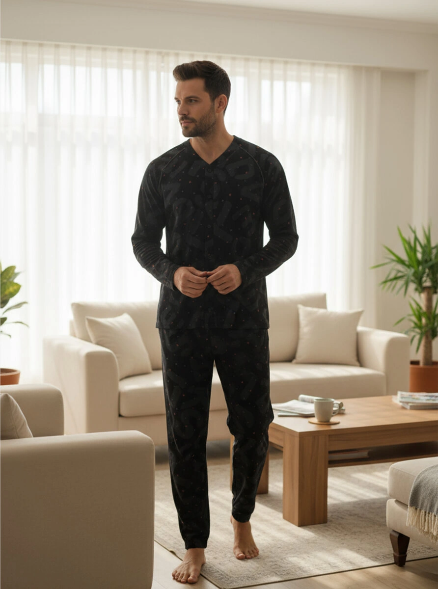 Blackspade Erkek Pijama Takımı 40600 - Desenli Çok Renkli