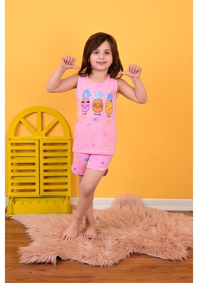 kız çocuk askılı pijama takımı cool sweety mint