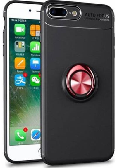 Apple Uyumlu iPhone 8 Plus Kilif Yüzüklü Tam Korumali Silikon Kapak 412599868