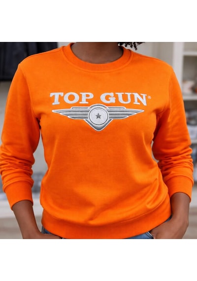 Top Gun Nakıslı Sweat Turuncu Turuncu
