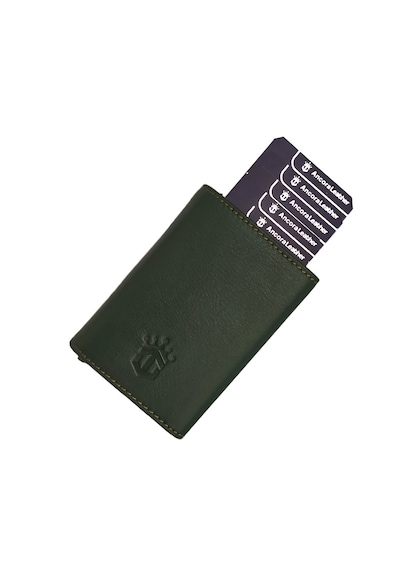 Ancora Leather Hakiki Deri Erkek Cüzdanı Mekanizmalı Yeşil 2704 Yeşil