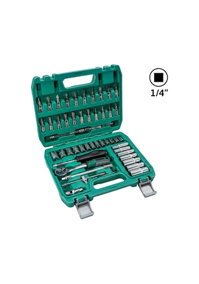 6577 Lokma Ve Lokmalı Bits Uç Takımı 1/4" - 53 Parça 72 Diş Cırcır Kollu