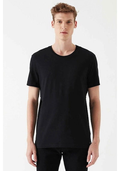 Mavi Bisiklet Yaka T-shirt Siyah