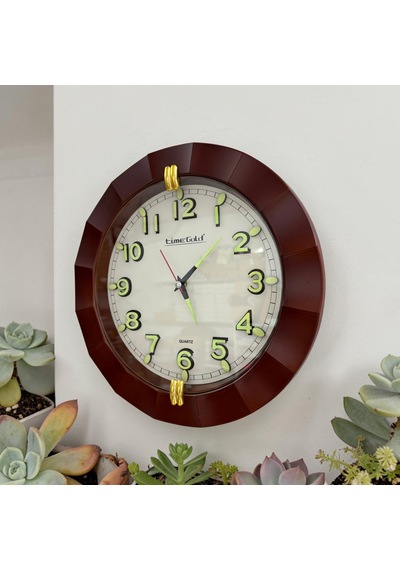 Fosforlu Kabartma Rakamlı Eskitme Duvar Saati Çap 32 Cm Plastik