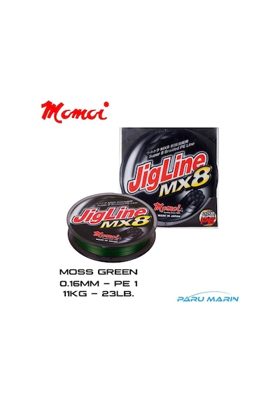 Momoi Jigline Mx8 0.16Mm 300Mt. Yeşil Ip Misina