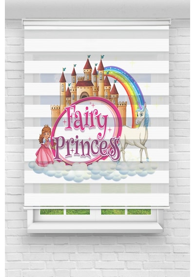 Perdecizade Enxboy Fairy Princess Dijital Baskılı Zebra Perde-cocuk Odası-stor Perde Renkli