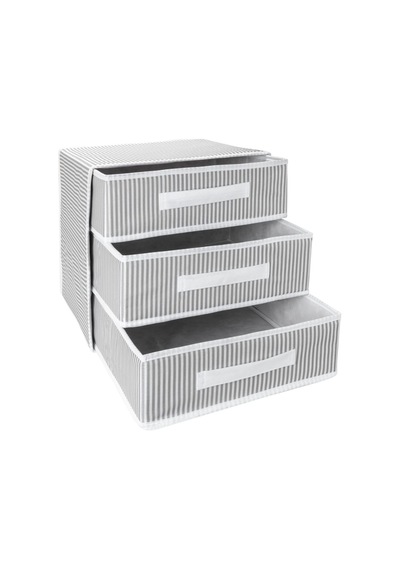 3 Bölmeli Çekmece Düzenleyici Organizer Gri
