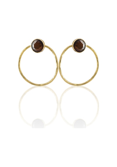 Kadir Jewellery 22 Ayar Altın Kaplama Kadın Halka Küpe -el İşçiliği Ve Hipoalerjenik Küpe Kahverengi 94723515