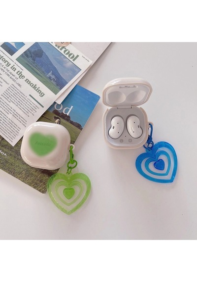 Caseonn Samsung Uyumlu Galaxy Buds Live - Buds Pro Kılıf Renkli Gösterişli Kalp Mor