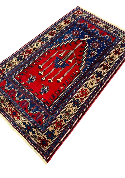 El Dokuma Sıfır Taşpınar Halısı Seccade 110x188 Kök Boya Namazlık