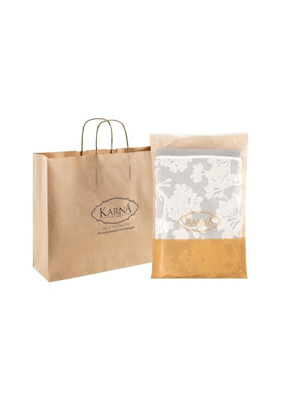 Pamuk Tekli Havlu Jakarlı Karna Eco Batıs - 70 X 140 Taş