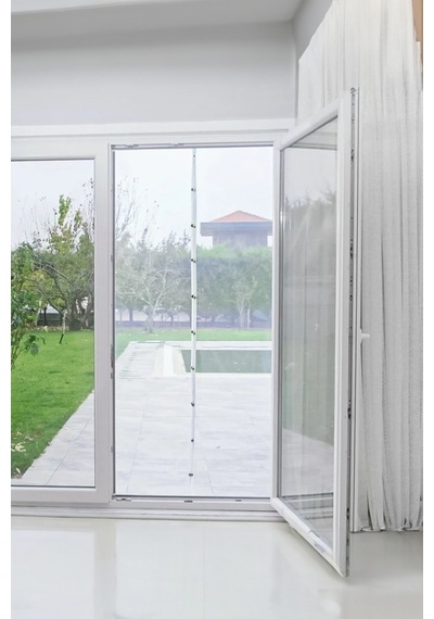 Forvet Çift Kanat Cırtlı Sineklik Kapı Seti 2 Ad. 65x220 Cm + 5.6 Metre Bant Ve Mıknatıs Hediyeli