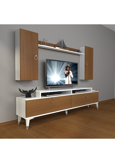 Decoraktiv Ekoflex 7 Mdf Gold Tv Ünitesi Tv Sehpası Beyaz - Ceviz