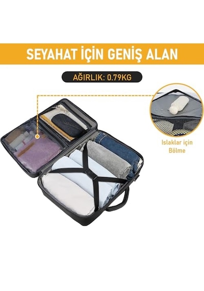 Laptop Sırt Çantası, Seyahat Çantası Hafif El Çantası Küçük Bavul Valiz, Uçak Onaylı Kabin Çantası, Erkek Diğer
