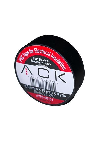 1 Adet Ack Siyah İzole Bant 0.13x19mmx8yds