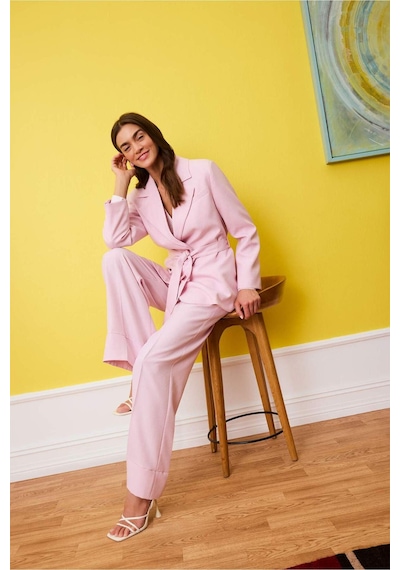 Defacto Regular Fıt Ceket Yaka Blazer Ceket H0851ax26smpn69 Pembe-pn69