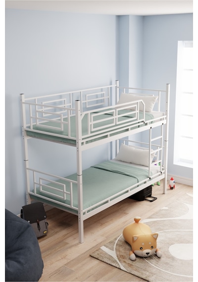 Moblay Defne Genç Çocuk Yatak Odası Metal Ranza Ve Karyola 90x190 Beyaz 90 x 190 Moblay Defne Genç Çocuk Yatak Odası Metal Ranza Ve Karyola 90x190 Beyaz 90 x 190