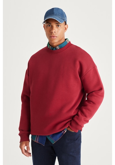 AC&Co / Altınyıldız Classics Erkek Bordo Oversize Fit Bol Kesim Pamuklu İçi Polarlı Bisiklet Yaka Sweatshirt Bordo AC&Co / Altınyıldız Classics Erkek Bordo Oversize Fit Bol Kesim Pamuklu İçi Polarlı Bisiklet Yaka Sweatshirt Bordo
