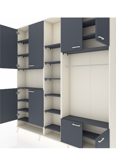 Arges Dolap 18 Raflı 8 Kapaklı Tek Askılı 220x30x243 Aytaşı-antrasit/antrasit Antrasıt/antrasıt Arges Dolap 18 Raflı 8 Kapaklı Tek Askılı 220x30x243 Aytaşı-antrasit/antrasit Antrasıt/antrasıt