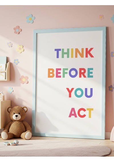 Think Before You Act Dijital Baskı Poster Çerçevesiz