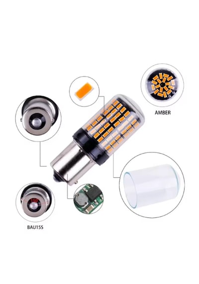 2 Adet 144 Led Turuncu Renk 93 Tip Tek Duy Stop Ampulü