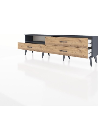 Arges Tv Ünitesi Tek Raflı 3 Çekmeceli 176x30x51 Antrasit-antrasit/çam Antrasıt/atlas Çam Arges Tv Ünitesi Tek Raflı 3 Çekmeceli 176x30x51 Antrasit-antrasit/çam Antrasıt/atlas Çam