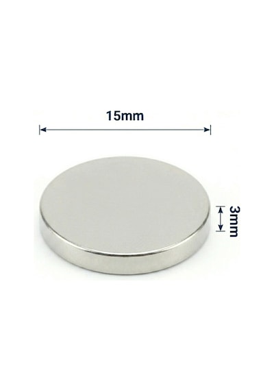 50 Adet - 15x3 Mm Neodyum Mıknatıs Neodim Magnet Yuvarlak