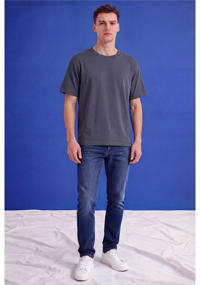 Freemen Erkek Oversize Tişört Nefes Alan Yumuşak Dokulu Terletmeyen Rahat Kalıp Basic-399 Gri