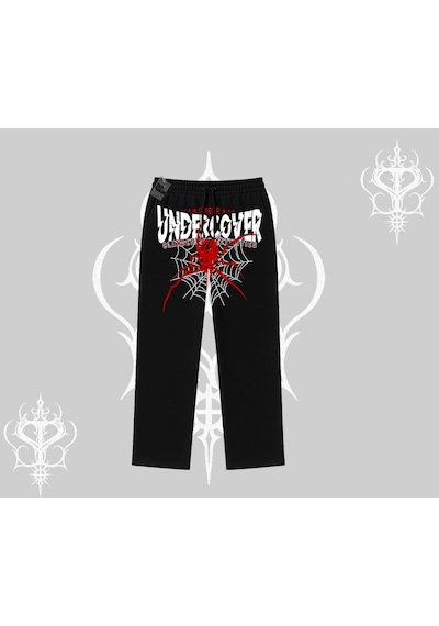 Beyaz Baggy Eşofman Altı Spider Undercover Siyah