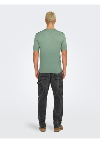 Only & Sons Erkek Düz Basic Yeşil T-shirt-22022928 Only & Sons Erkek Düz Basic Yeşil T-shirt-22022928