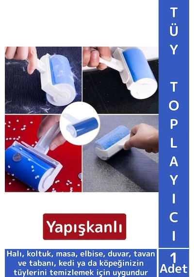Uzun Ömürlü Pratik Kolay Temizlik Halı Koltuk Evcil Hayvan Kedi Köpek Kıl Tüy Kir Toz Toplama Rulosu